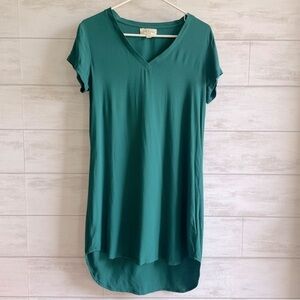 Cloth & Stone Women’s Hunter Green* V-neck Short-sleeve T-shirt Dress Size XS